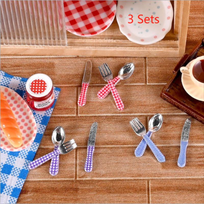 Kids Toys Kitchen Set - 3 Set Dollhouse Miniature Kitchen Toy