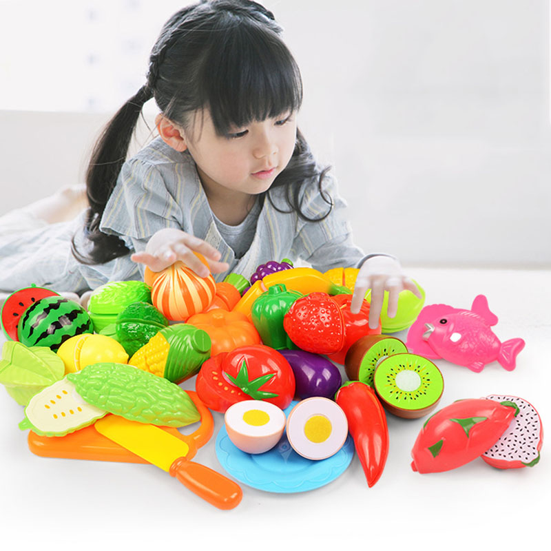 Kids Toys Kitchen Set - Children Fruit Cutting Toys and Vegetables