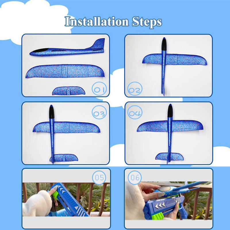 HH Kids 24/34cm Foam Plane Lau - Catapult Launcher Toy ulasan dan harga